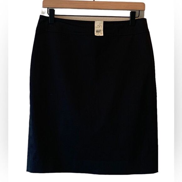 NWT Ann Taylor LOFT 2 Women's Black A Line Career Wear Business Lined Skirt - Picture 1 of 5